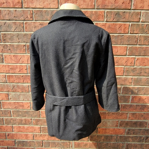 Gap Woman's Dark Gray 70% Wool Car Coat Size M Medium 3/4 Sleeve Wool - Picture 6 of 16